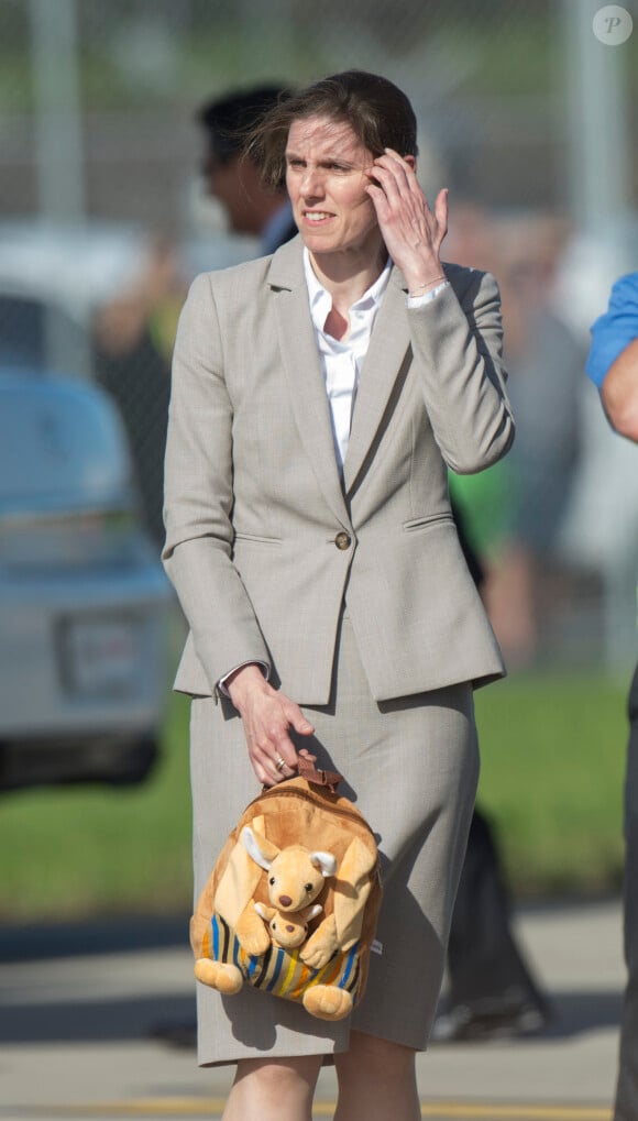 Maria Theresa Turrion Borrallo (nourrice du prince George) - Le prince William, Catherine Kate Middleton, la duchesse de Cambridge et leur fils George arrivent à Sydney en provenance de la Nouvelle-Zélande, le 16 avril 2014.