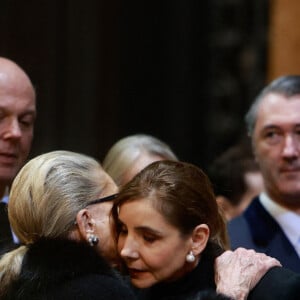 Le prince Serge de Yougoslavie, Stanislas Fougeron, Marina Ricolfi Doria, La princesse Clotilde Courau de Savoie, Le prince Emmanuel-Philibert de Savoie - La cérémonie funéraire de Victor Emmanuel de Savoie, fils du dernier roi d'Italie, en la cathédrale Saint-Jean-Baptiste de Turin, le 10 février 2024