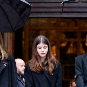 Les princesses Luisa et Vittoria de Savoie avec leur mère, la princesse Clotilde Courau de Savoie - Sorties des funérailles du prince Victor Emmanuel de Savoie en la cathédrale Saint-Jean-Baptiste de Turin le 10 février 2024. © Dominique Jacovides/Bestimage