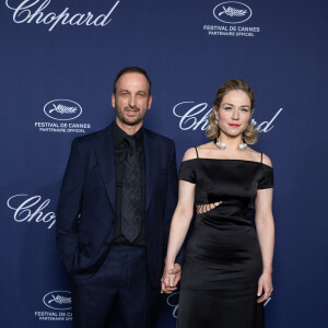 Michel Ferracci et sa femme Émilie Dequenne - Cérémonie du remise du Trophée Chopard au Carlton Beach à Cannes, lors du 76ème Festival International du Film de Cannes. Le 19 mai 2023 © Olivier Borde / Bestimage