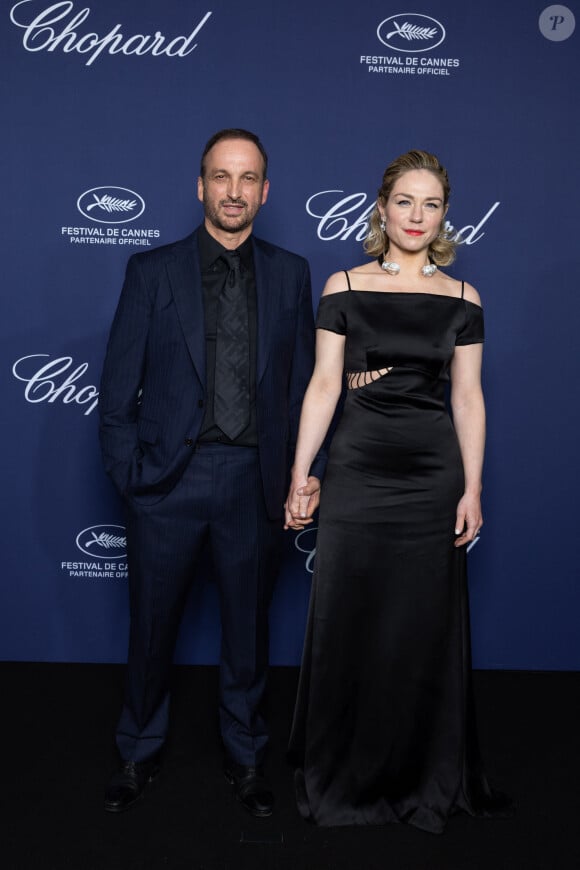 Michel Ferracci et sa femme Émilie Dequenne - Cérémonie du remise du Trophée Chopard au Carlton Beach à Cannes, lors du 76ème Festival International du Film de Cannes. Le 19 mai 2023 © Olivier Borde / Bestimage