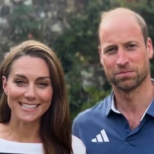 Le prince William, prince de Galles, avec une barbe de quelques jours et Catherine (Kate) Middleton, princesse de Galles félicitent les athlètes britanniques dans une vidéo, à l'issue les Jeux Olympiques de Paris2024 (JO). © Instagram / Prince and Princess of Wales via Bestimage 