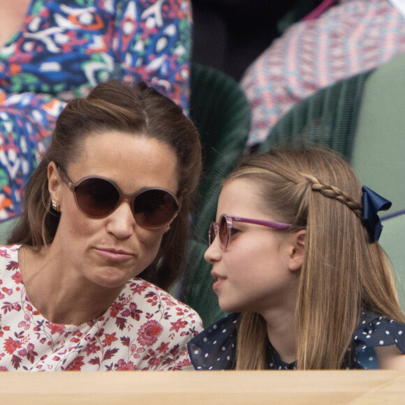 La princesse Charlotte, Pippa Matthews lors de la finale Hommes du tournoi de tennis de Wimbledon. Le 14 juillet 2024