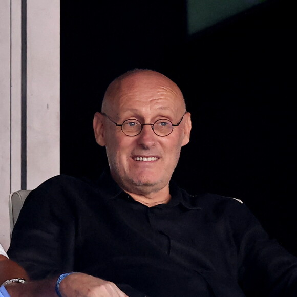 Bernard Laporte dans les tribunes lors du match de rugby entre l'Afrique du Sud et l'Écosse (18-3) au stade Vélodrome à Marseille le 10 septembre 2023. © Dominique Jacovides / Bestimage