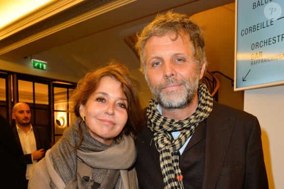 Stéphane Guillon et sa femme Muriel Cousin - Générale de la pièce "L'heureux élu", une comédie de Eric Assous au Théâtre de la Madeleine à Paris le 24 octobre. © Coadic Guirec/Bestimage