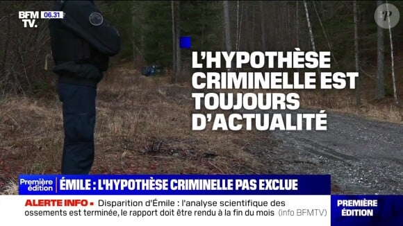 Reportage sur l'affaire Emile Soleil - Les expertises sur les ossements du garçon qui a disparu au Haut-Vernet sont terminées et la piste criminelle n'est pas écartée - Capture d'écran de BFMTV