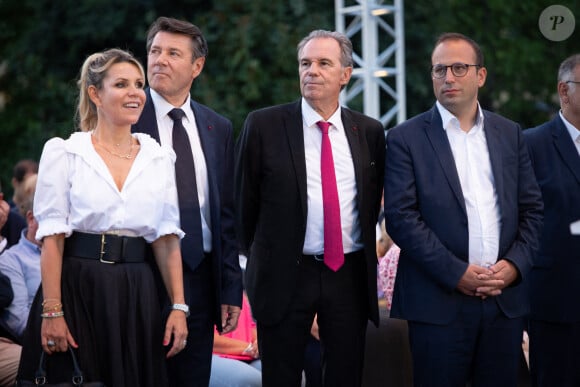 Le maire de Nice Christian Estrosi a fait sa rentrée politique avec le traditionnel "Festin Nissart" dans le jardin Albert Ier aux côtés de son épouse Laura, de sa fille Bianca et de Renaud Muselier, président de la région PACA. Des milliers de personnes ont assisté à ce meeting. Nice, France, le 6 septembre 2024. Photo par Shootpix/ABACAPRESS.COM