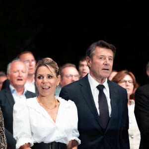 Le maire de Nice Christian Estrosi a fait sa rentrée politique avec le traditionnel "Festin Nissart" dans le jardin Albert Ier aux côtés de son épouse Laura, de sa fille Bianca et de Renaud Muselier, président de la région PACA. Des milliers de personnes ont assisté à ce meeting. Nice, France, le 6 septembre 2024. Photo par Shootpix/ABACAPRESS.COM