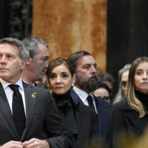 Le prince Emmanuel-Philibert de Savoie, La princesse Clotilde Courau de Savoie, Le prince Aimone et la princesse Olga de Savoie Aoste, La princesse Vittoria de Savoie - La cérémonie funéraire de Victor Emmanuel de Savoie, fils du dernier roi d'Italie, en la cathédrale Saint-Jean-Baptiste de Turin, le 10 février 2024.