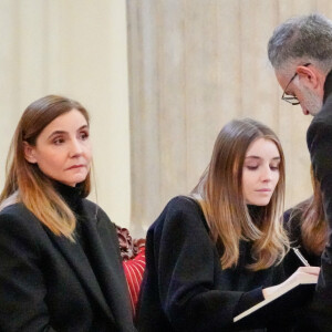 Veillée funèbre du prince Victor-Emmanuel de Savoie, en l'Eglise de Sant'Uberto à Turin, en présence de sa veuve Marina Ricolfi-Doria, de son fils, le prince Emmanuel-Philibert de Savoie avec sa femme la princesse Clotilde Courau et leurs filles les princesses Vittoria et Luisa, le 9 février 2024. Le fils du dernier roi d'Italie s'est éteint le 3 février 2024