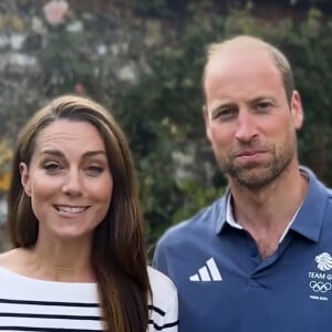 Le prince William, prince de Galles, avec une barbe de quelques jours et Catherine (Kate) Middleton, princesse de Galles félicitent les athlètes britanniques dans une vidéo, à l'issue les Jeux Olympiques de Paris2024 (JO). © Instagram / Prince and Princess of Wales via Bestimage 