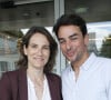 Exclusif - Julian Bugier et sa femme Claire Fournier - Déjeuner dans la loge de France Télévisions lors de la Finale Hommes des Internationaux de France de Tennis de Roland Garros 2024 - Jour 15 à Paris. Le 9 Juin 2024. © Bertrand Rindoff / Bestimage