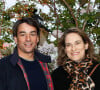 Julian Bugier et sa femme Claire Fournier - Remise du prix littéraire "Closerie des Lilas" à la Closerie des Lilas, à Paris le 25 avril 2024. Le prix littéraire de la Closerie des Lilas a été décerné à la romancière Arièle Butaux pour son livre "le cratère". © Christophe Clovis / Bestimage