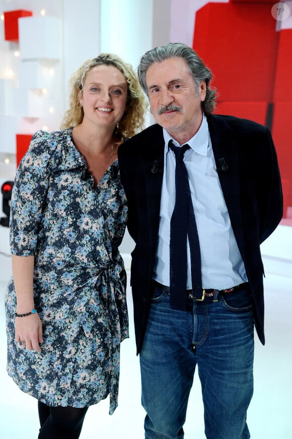 Daniel Auteuil et sa fille Aurore Auteuil - Enregistrement de l'émission "Vivement Dimanche prochain" au studio Gabriel, présentée par M.Drucker et diffusée le 13 janvier 2019 sur France 2. Le 19 décembre 2018 © Guillaume Gaffiot / Bestimage 