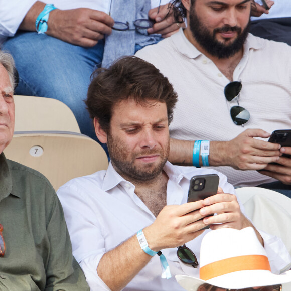 Patrice Duhamel et Benjamin Duhamel en tribunes lors des Internationaux de France de tennis de Roland Garros 2023, à Paris, France, le 9 juin 2023. © Jacovides-Moreau/Bestimage