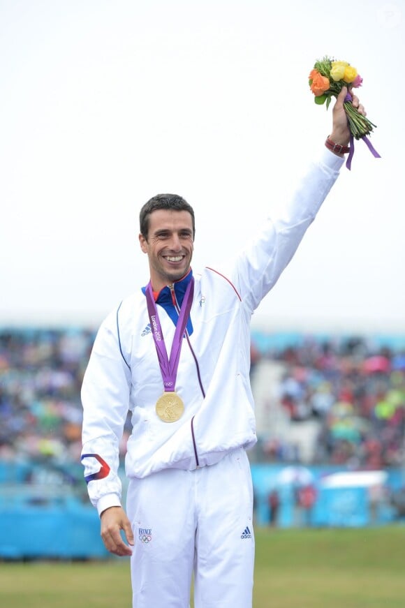 Tony Estanguet le 31 juillet 2012 après avoir décroché l'or olympique lors des JO de Londres