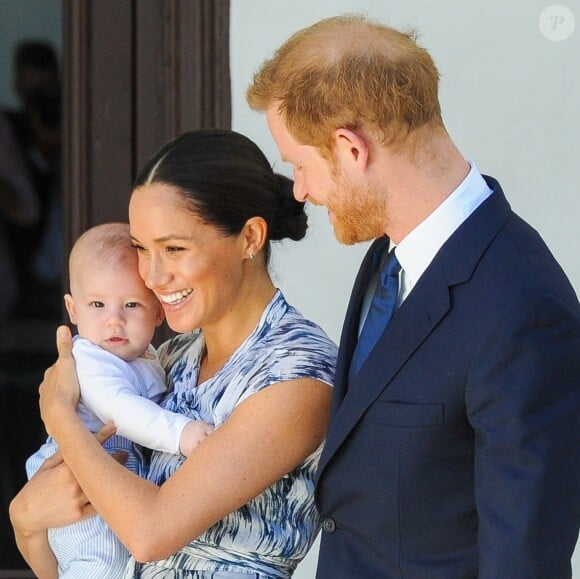 Le prince Harry, duc de Sussex, et Meghan Markle, duchesse de Sussex, avec leur fils Archie ont rencontré l'archevêque Desmond Tutu et sa femme à Cape Town, Afrique du Sud. Le 25 septembre 2019 