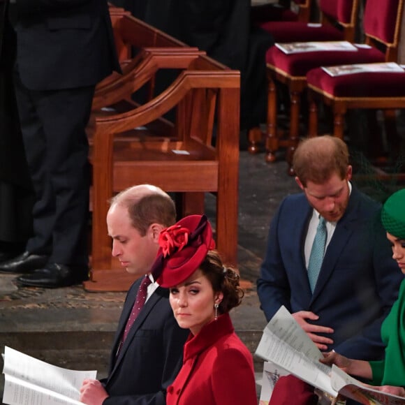 Le prince Edward, comte de Wessex, Sophie Rhys-Jones, comtesse de Wessex, Le prince William, duc de Cambridge, et Catherine (Kate) Middleton, duchesse de Cambridge, Le prince Harry, duc de Sussex, Meghan Markle, duchesse de Sussex - La famille royale d'Angleterre lors de la cérémonie du Commonwealth en l'abbaye de Westminster à Londres le 9 mars 2020. 