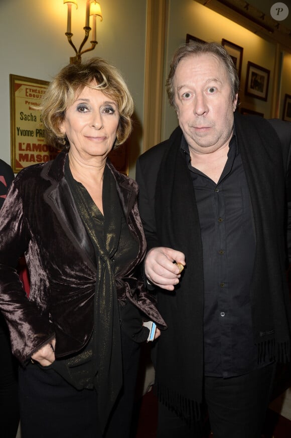 Exclusif - Josiane Stoléru et Jean-Michel Dupuis - 100ème de la pièce "Le Mensonge" au théâtre Édouard VII à Paris, le 11 décembre 2015. © Coadic Guirec/Bestimage