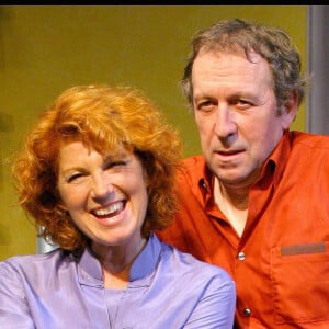 Jean-Michel Dupuis et Véronique Genest. Filage de la piece "Quand l'amour s'en mele..." au theatre du Palais Royal.