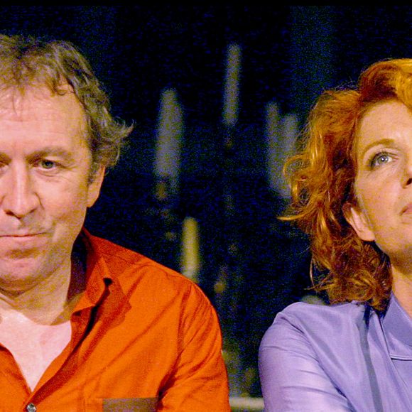 Jean-Michel Dupuis et Véronique Genest. Filage de la piece ' Quand l'amour s'en mele...' au theatre du Palais Royal .