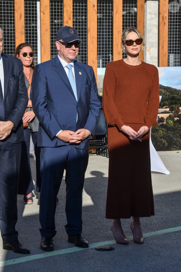 Le prince Albert II de Monaco et la princesse Charlene, présidente de la SPA monégasque, ont inauguré le nouveau refuge de la SPA de Monaco à Peille, le 16 septembre 2024. © Bruno Bebert / Bestimage 