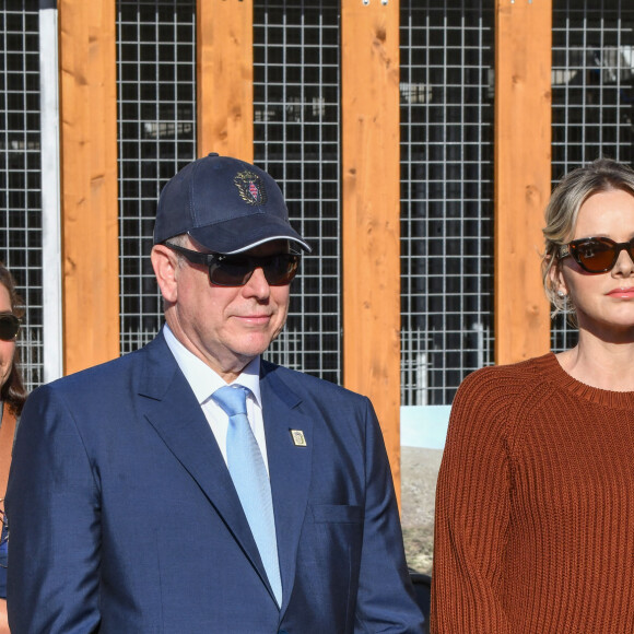 Le prince Albert II de Monaco et la princesse Charlene, présidente de la SPA monégasque, ont inauguré le nouveau refuge de la SPA de Monaco à Peille, le 16 septembre 2024. © Bruno Bebert / Bestimage 