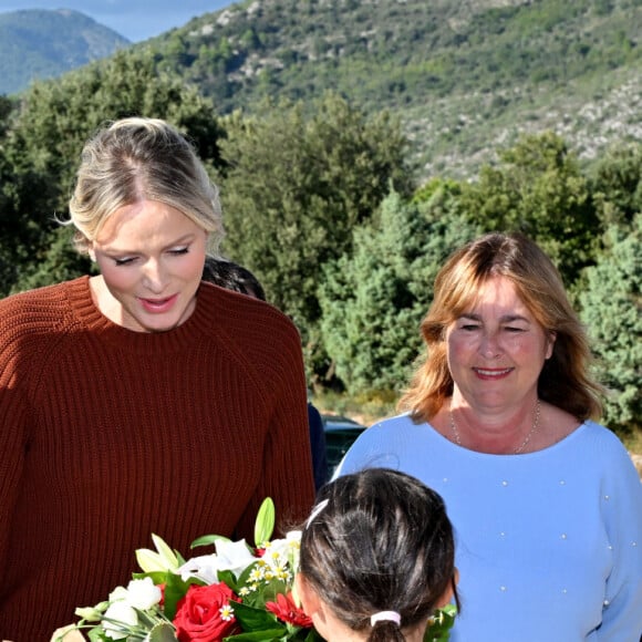 Le prince Albert II de Monaco et la princesse Charlene, présidente de la SPA monégasque, ont inauguré le nouveau refuge de la SPA de Monaco à Peille, le 16 septembre 2024.© Bruno Bebert / Bestimage 