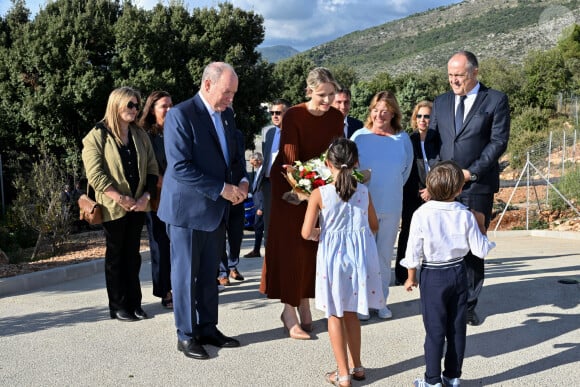 Le prince Albert II de Monaco et la princesse Charlene, présidente de la SPA monégasque, ont inauguré le nouveau refuge de la SPA de Monaco à Peille, le 16 septembre 2024.© Bruno Bebert / Bestimage 