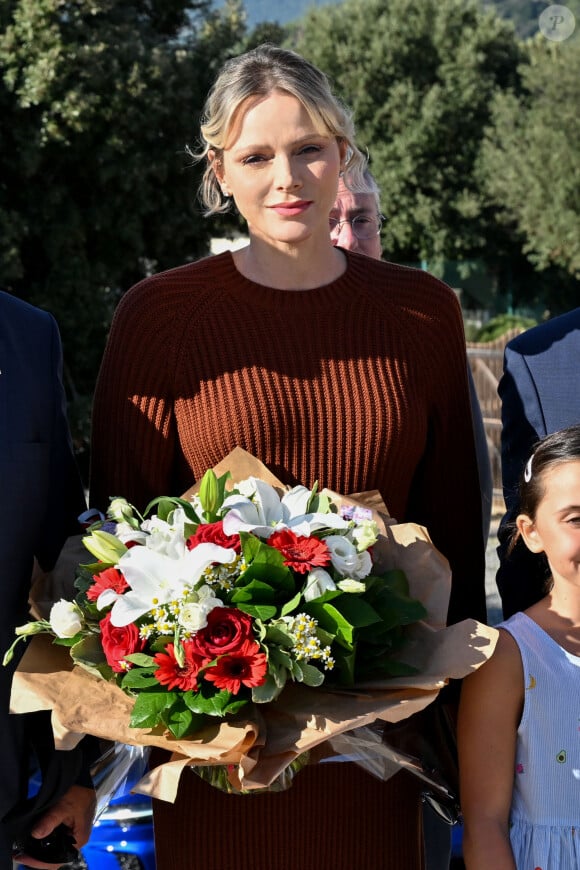 Le prince Albert II de Monaco et la princesse Charlene, présidente de la SPA monégasque, ont inauguré le nouveau refuge de la SPA de Monaco à Peille, le 16 septembre 2024. © Bruno Bebert / Bestimage 