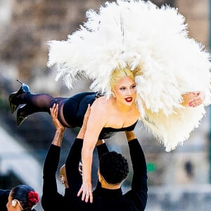 Lady Gaga en répétition pour l'ouverture des jeux Olympiques (JO) de Paris 2024 sur la Seine à Paris, France, le 26 juillet 2024. © Pierre Perusseau - Dominique Jacovides /Besrtimage 