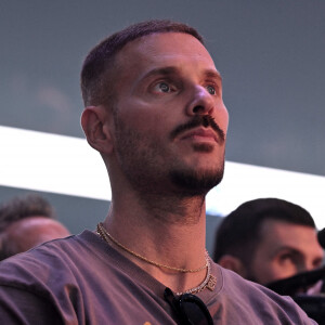 Matt Pokora (M. Pokora) au match de préparation aux Jeux Olympiques Paris 2024 entre la France à la Serbie (67-79) à Decines-Charpieu, France, le 12 juillet 2024. © Frédéric Chambert/Panoramic/Bestimage 