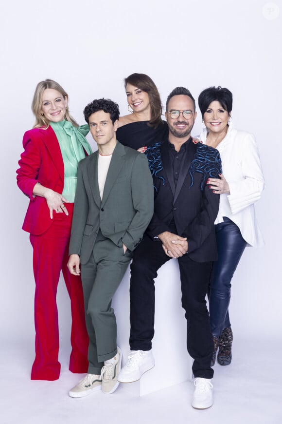 Exclusif - Véronic DiCaire, Michaël Gregorio, Julia Vignali, Jarry, Liane Foly - Studio du jury de l'émission "Voix de stars" présentée par J.Vignali, diffusée le 20 septembre à 21h10 sur France 3 © Cyril Moreau-Christophe Clovis / Bestimage