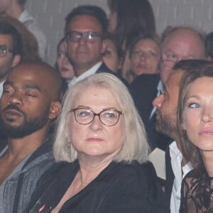 Rudy Berry (le fils adoptif de Josiane Balasko), Josiane Balasko, Laura Smet et Catherine Ringer - People au défilé de mode "Jean Paul Gaultier", collection Haute-Couture automne-hiver 2015/2016, au siège de la marque Jean-Paul Gaultier à Paris, le 8 juillet 2015 