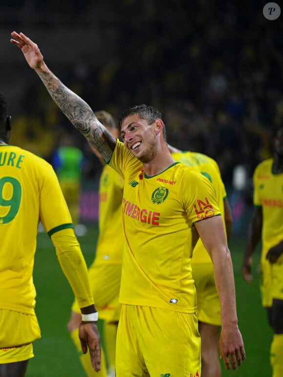 Emiliano Sala lors du match contre le FC Toulouse ( 4-0 , Sala auteur d'un triplé ) au Stade de la Beaujoire - Louis Fonteneau , le 20 octobre 2018. © Pierre Perusseau/Bestimage