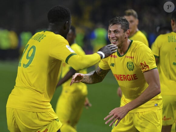 Emiliano Sala lors du match contre le FC Toulouse ( 4-0 , Sala auteur d'un triplé ) au Stade de la Beaujoire - Louis Fonteneau , le 20 octobre 2018. © Pierre Perusseau/Bestimage