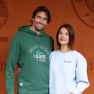 Camille Lacourt et sa compagne Alice Detollenaere - Célébrités au village des Internationaux de France de tennis de Roland Garros 2024 à Paris le 2 juin 2024. © Jacovides / Moreau / Bestimage