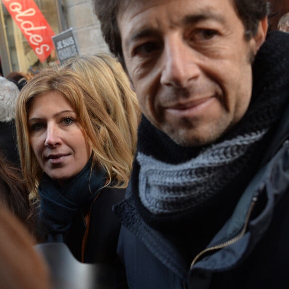 Patrick Bruel et Amanda Sthers - Marche républicaine pour Charlie Hebdo à Paris, suite aux attentats terroristes survenus à Paris les 7, 8 et 9 janvier.