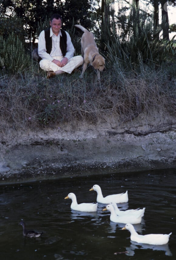 Archives - En France, Philippe Noiret dans son domaine de Turcy le 8 novembre 1983.