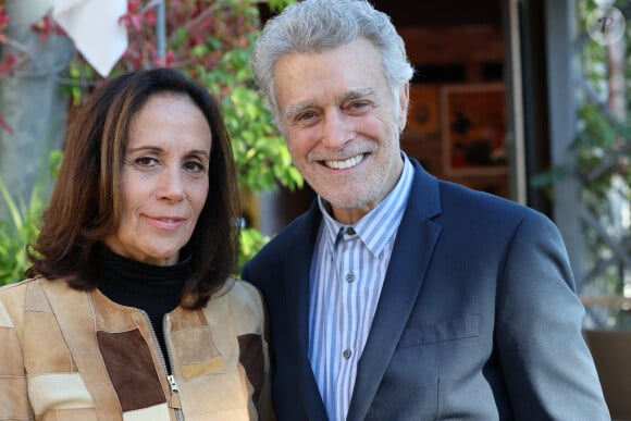 Chris DeRose et Sylvia Sermenghi, la présidente de l'association Rokethon - La princesse Charlene de Monaco a participé au chapiteau de Fontvieille, à Monaco, le 5 octobre 2024