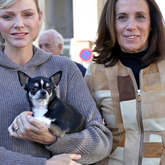 La princesse Charlene de Monaco et Sylvia Sermenghi, la présidente de l'association Rokethon - La princesse Charlene de Monaco a participé au chapiteau de Fontvieille, à Monaco, le 5 octobre 2024