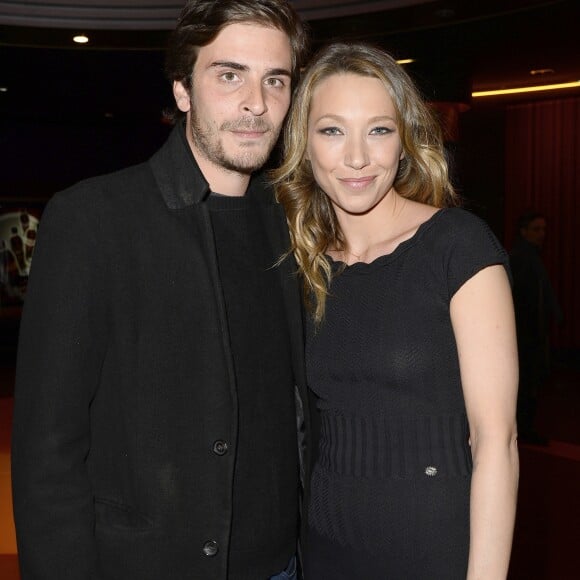 Roman Kolinka (fils de Marie Trintignant et de Richard Kolinka, l'ancien batteur du groupe Téléphone) et Laura Smet - Avant-première du film "Eden" au cinéma Gaumont Marignan à Paris, le 18 novembre 2014.