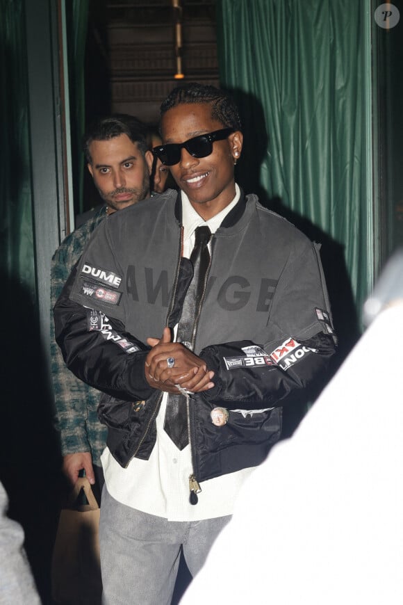 Asap Rocky après un dîner romantique avec sa petite amie Rihanna au restaurant Zeffirino près des Champs Elysées à Paris, le 21 juin 2024, après le défilé Asap lors de la semaine de la mode masculine à Paris. Photo par Aissaoui Nacer/Splash News/ABACAPRESS.COM