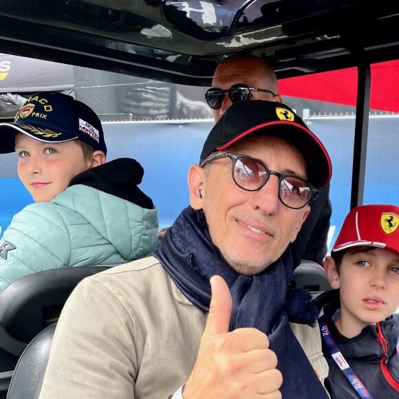 Gad Elmaleh et son fils Raphaël - Les célébrités lors des "24H du Mans", le 15 juin 2024. © Fabien Faure/Bestimage 