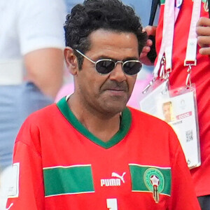 Jamel Debbouze et son fils Léon assistent à la demi-finale de football entre le Maroc et l'Espagne (1-2) lors des Jeux Olympiques de Paris2024 (JO) le 5 aout 2024.