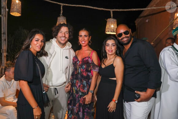 Nawel Debbouze, Redouane Bougheraba (humoriste) Hamaka Farah El Fassi (Actrice) et Fouad Ben Kouider au diner de gala pour le lancement de la team des Heros contre la team Morroco a l'hotel the Source Marrakech organisé par Fouad Ben Kouider, Homme d affaires président de Ben Kouider Group et sa compagne Nawel Debbouze. Marrakech, Maroc, le 7 octobre 2024. © Philippe Doignon/Bestimage