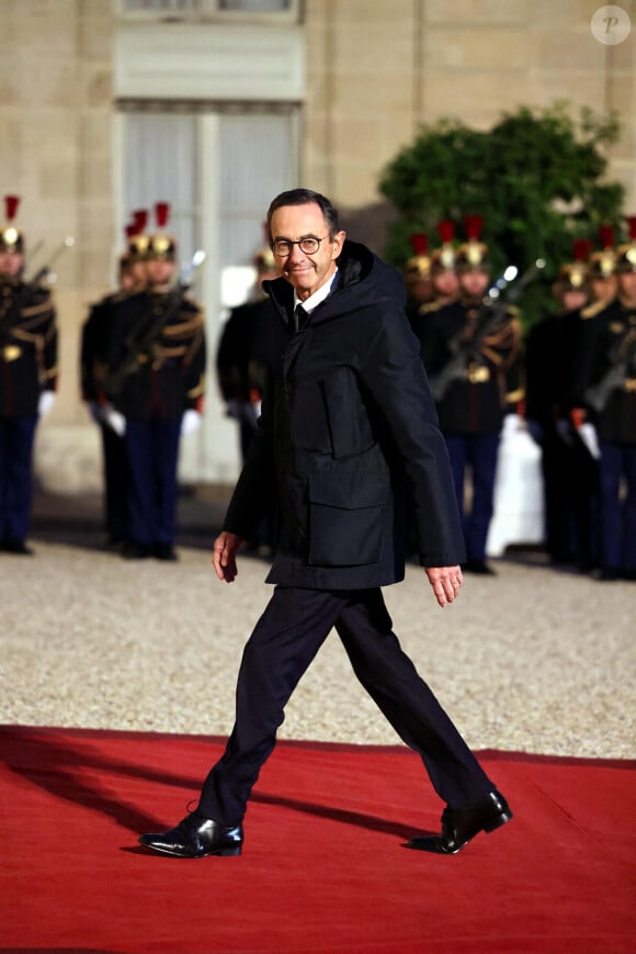 Bruno Retailleau, ministre de l'Intérieur arrivant au dîner d'état au palais de l'Elysée à Paris en l'honneur de la visite du roi et de la reine de Belgique en France le 14 octobre 2024. © Dominique Jacovides / Bestimage 