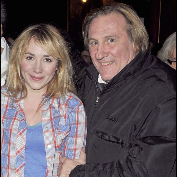 Julie Depardieu et son père Gérard Depardieu - Première du téléfilm tourné pour France 5 - "Bernard Henri Levy, la déraison dans l'histoire" au cinéma - La Pagode.