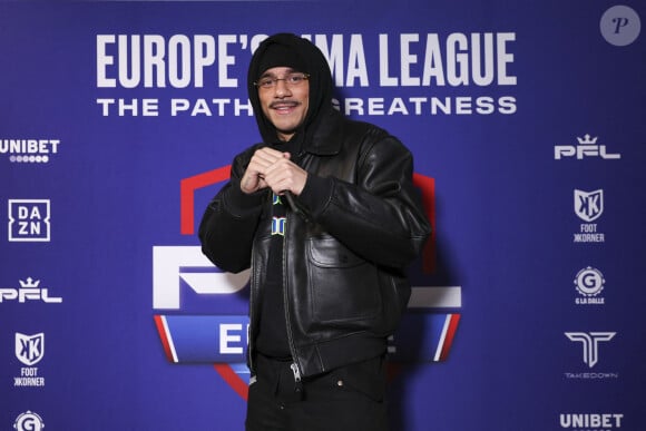 Mister V - Célébrités assistent aux combats de MMA, Professional Fighters League Europe (PFL) à l’accord Arena de Bercy à Paris le 7 mars 2024. © PFL Europe via Bestimage