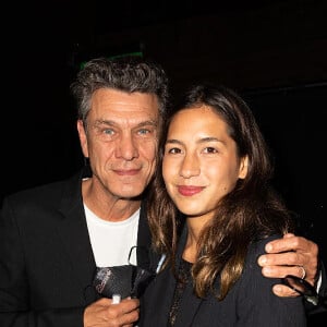 Exclusif - Première sortie officielle de Marc Lavoine et sa femme Line Papin depuis leur mariage lors du défilé Etam Live Show 2020 à Paris le 30 septembre 2020. © Pool Agence Bestimage